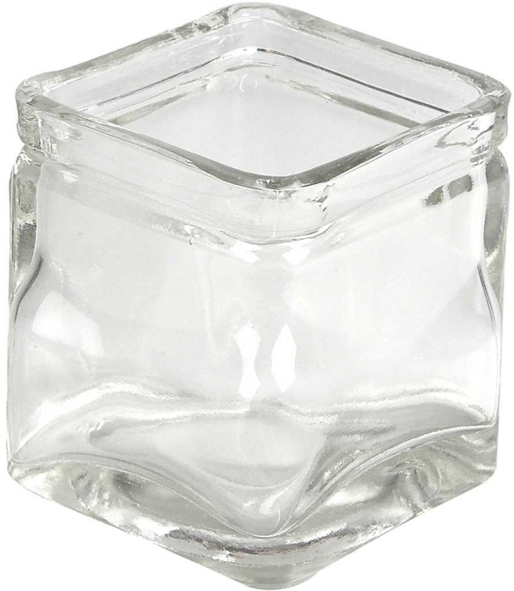 Creativ company glazen vierkant windlicht 7,5x7,5 cm, 12 stuks