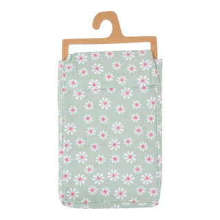 Daisy flowers tafelloper groen 50x140 cm | 3 stuks