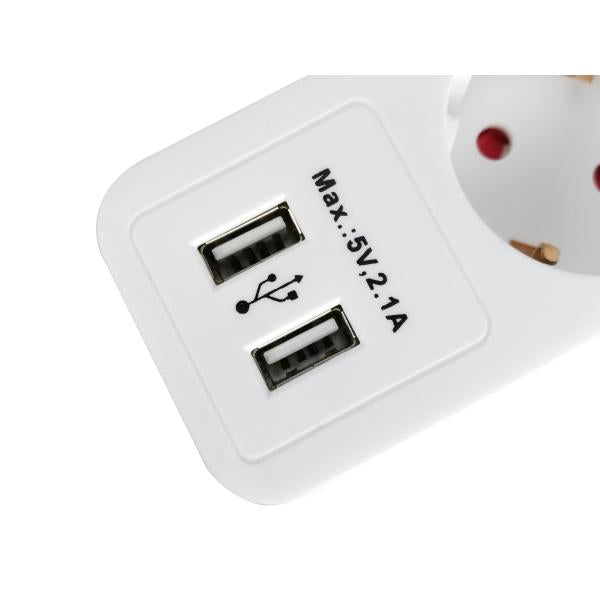 Equip 245554, 5-outlet power strip with 2x usb, 5x ac outlet(s) indoor, type f, 1.5 mm², 1.8 m