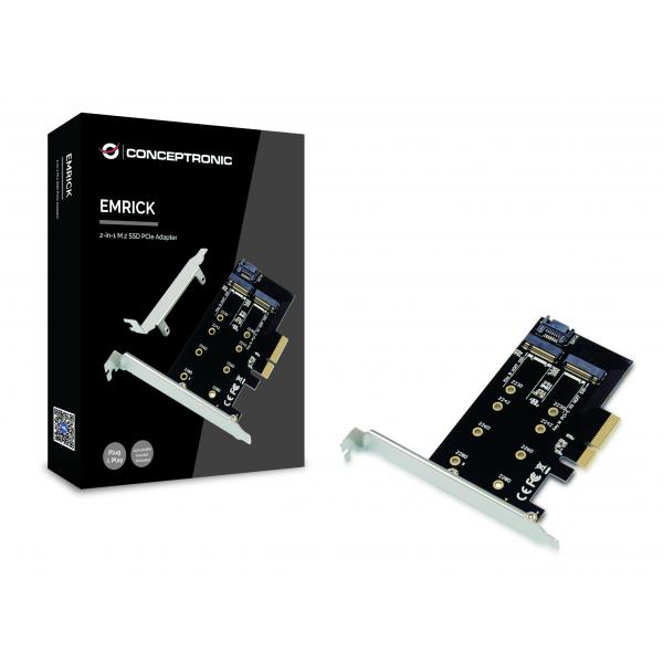 Conceptronic emrick05b m.2 nvme ssd adapter, pcie 3.0, m.2, passive, china, 32 gbit s