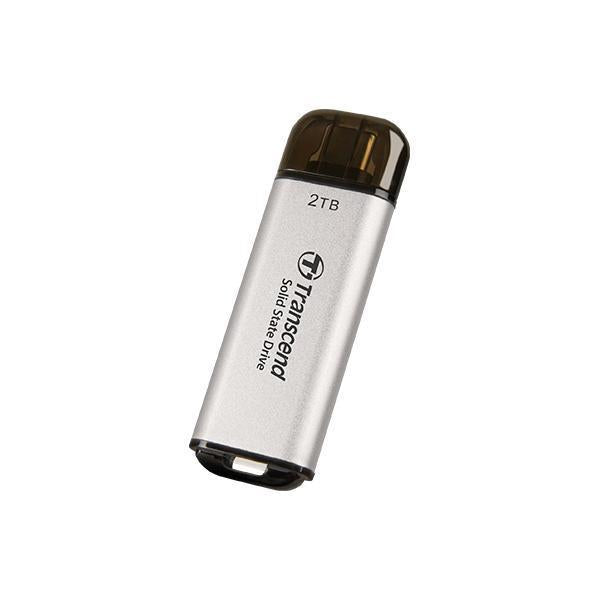 Transcend ts2tesd300s esd300s external ssd, 2 tb, usb type-c, 10gbps, 1050 950 mb s, silver