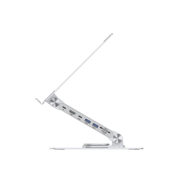 Conceptronic donn27g laptop stand with 7-in-1 docking station, 360° rotating, usb 3.2 gen 1 type-c