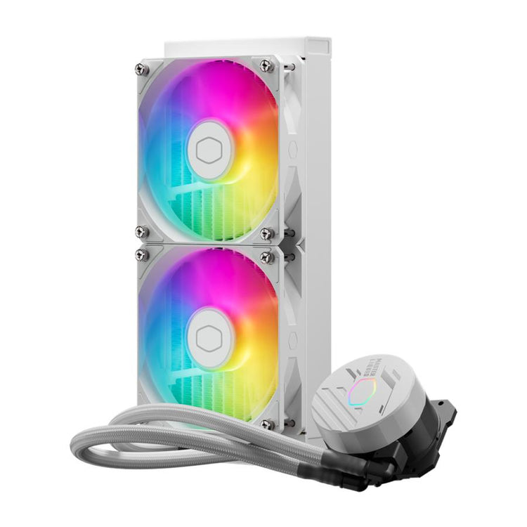 Cooler master mlw-d24m-a18pa-rw masterliquid 240 core ii argb white, 2x 120mm argb, 4-pin pwm