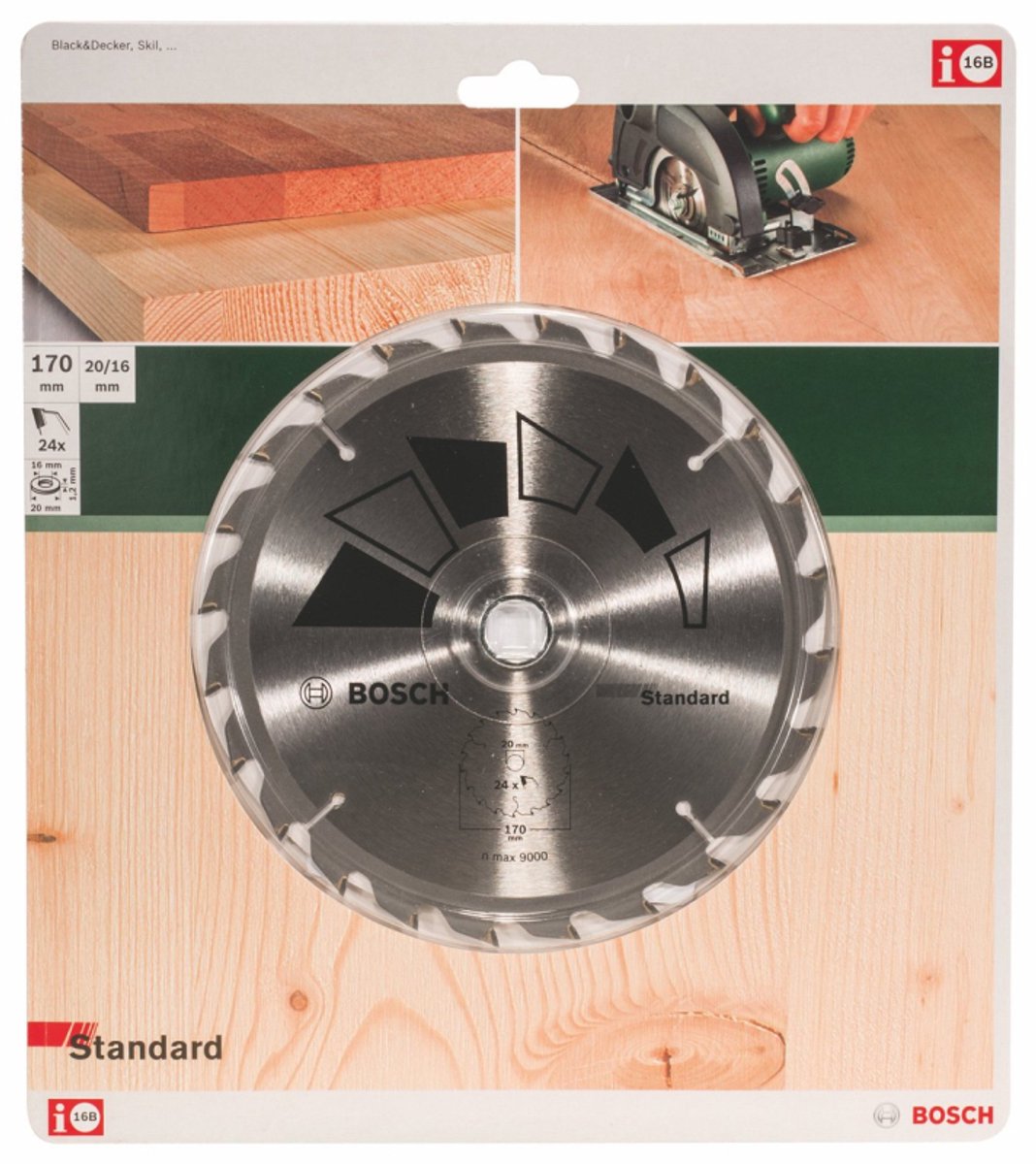 Bosch cirkelzaagblad standard - 170 x 20 x 2,2 mm - 24 tanden