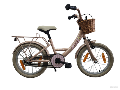 Bikefun kinderfiets girly 16 inch - met mandje en remnaaf - roze