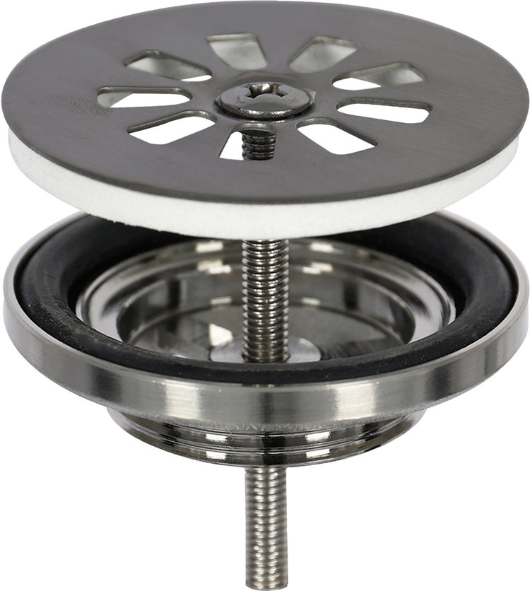 Differnz afvoerplug gun metal – afvoerstop voor wastafel – 㘠64 mm – 6m schroef