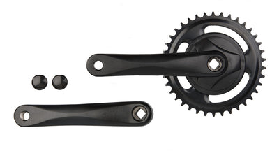 Vinty crankstel 38t 1 8“, crank 170mm met disc, zwart