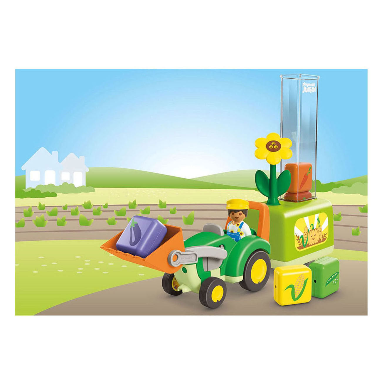 Playmobil junior tractor met laad- en lossysteem - 71773