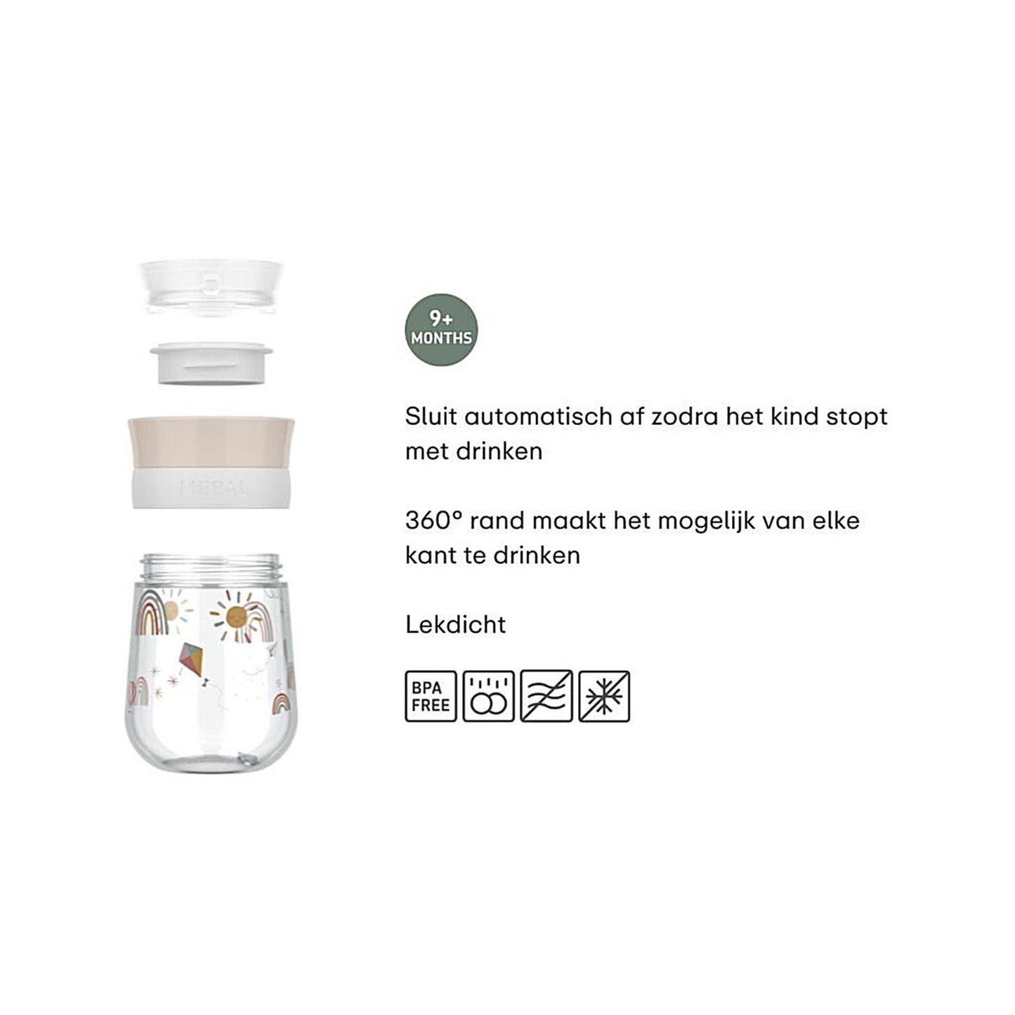 Mepal mio 360° drinkbeker little dutch - 300 ml - makkelijk vast te houden - kinderservies - forest friends