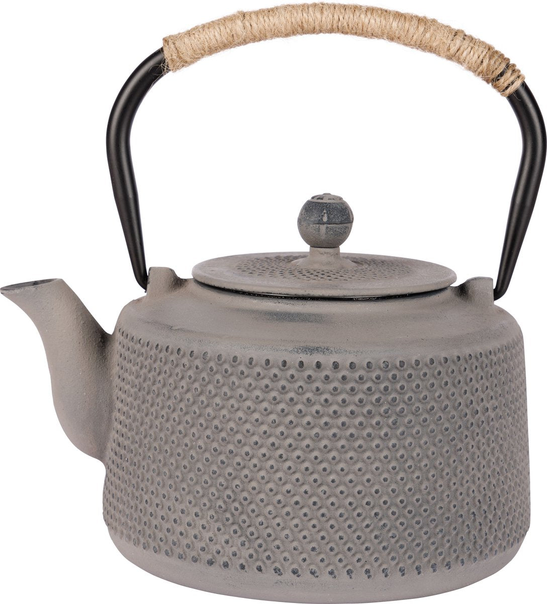 Cosy trendy theepot - gietijzer - 1l5 - lichtgrijs