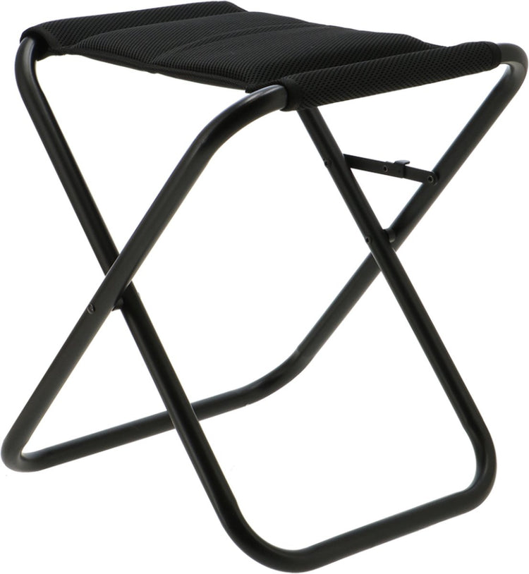 Travellife barletta campingkruk zwart - ventilerend en sneldrogend 2d mesh - inclusief inklapbeveiliging
