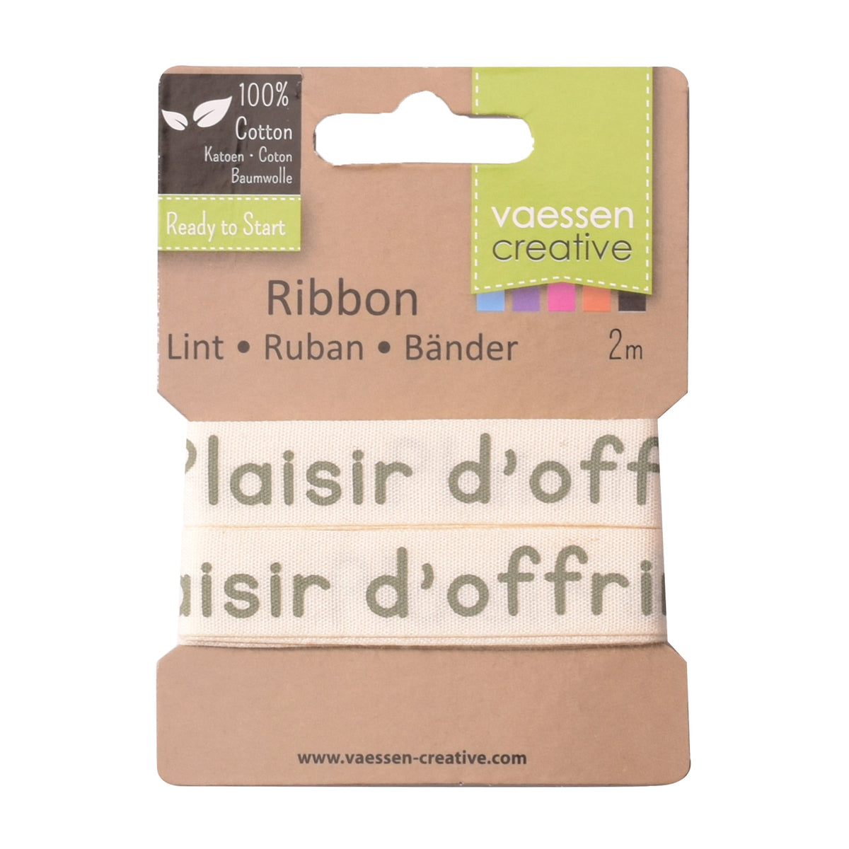 Vaessen creative • ribbon 2mx15mm fr plaisir d'offrir