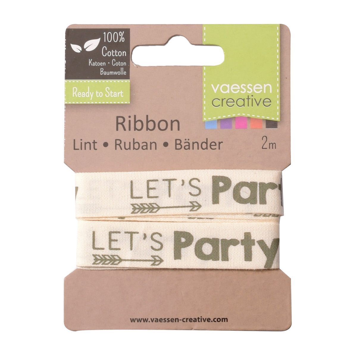 Vaessen creative • ribbon 2mx15mm eng let's party