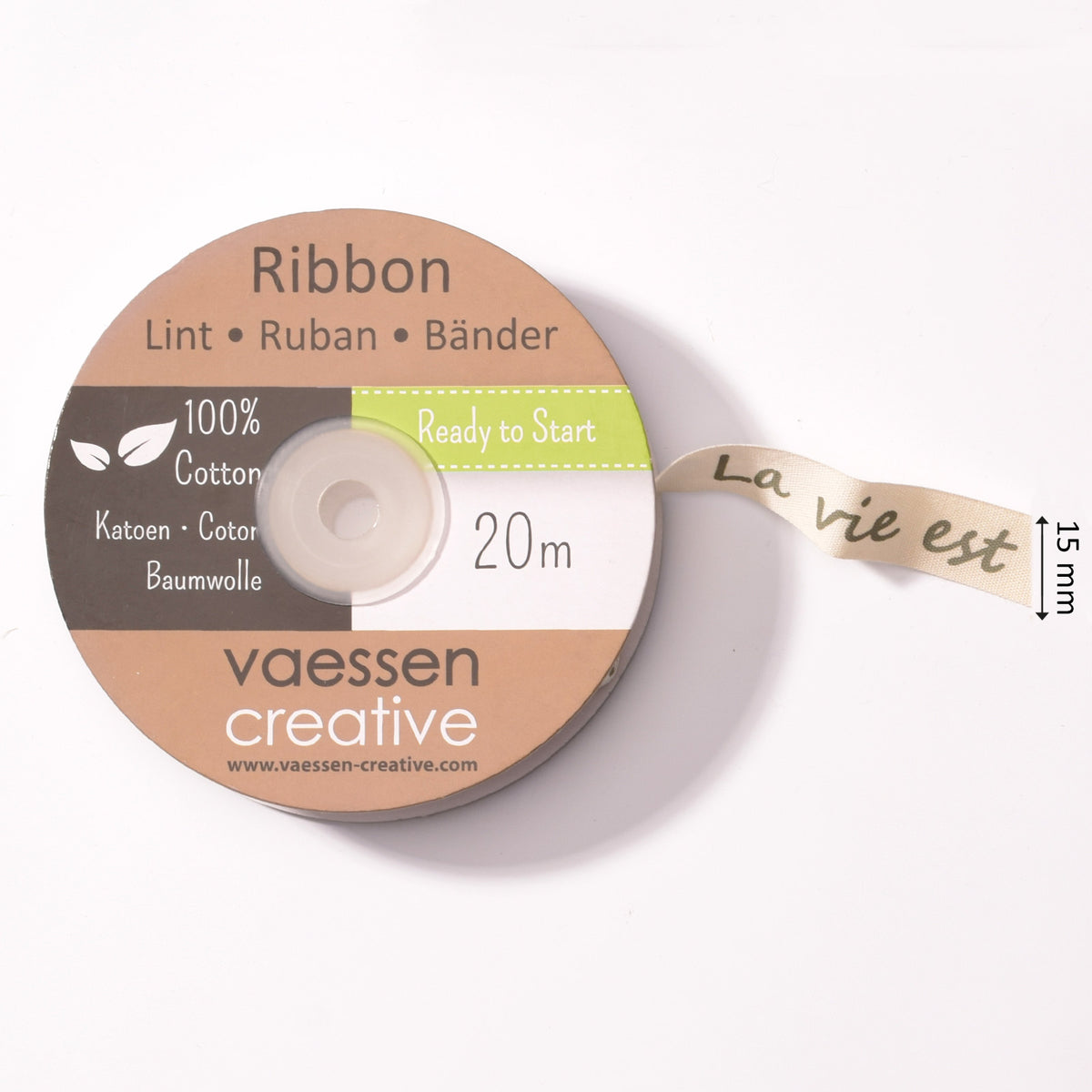 Vaessen creative • ribbon 20mx15mm fr la vie est belle