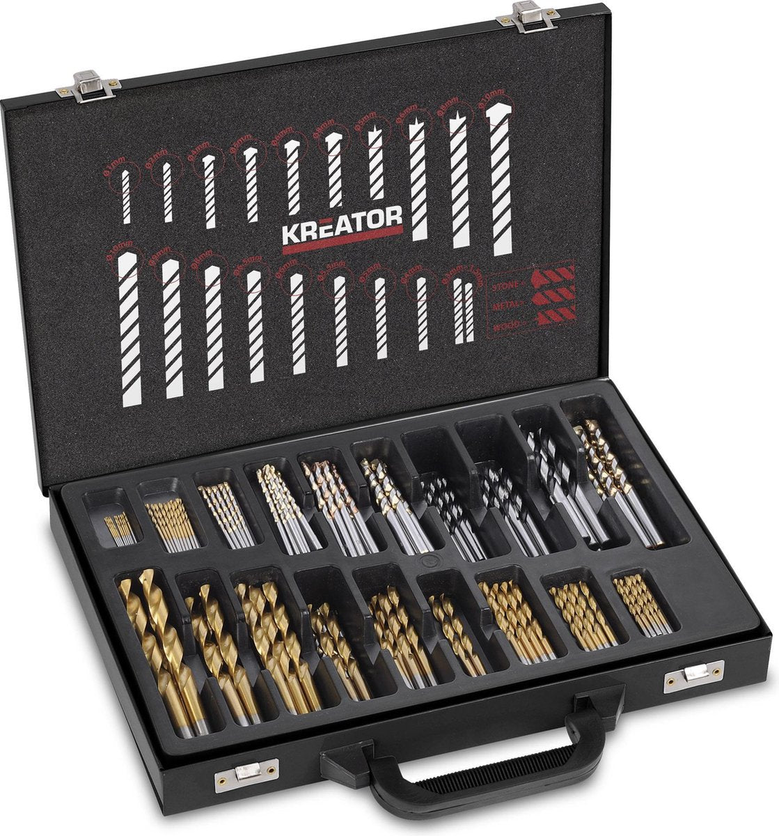 Kreator krt012800 - bit- en borenset - metaal - 120 delig