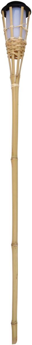 Arti casa solar bamboo fakkel - tuinverlichting 6-8 uur brandtijd - ip44 spatwaterdicht buitenlicht - ø9 x 100 cm