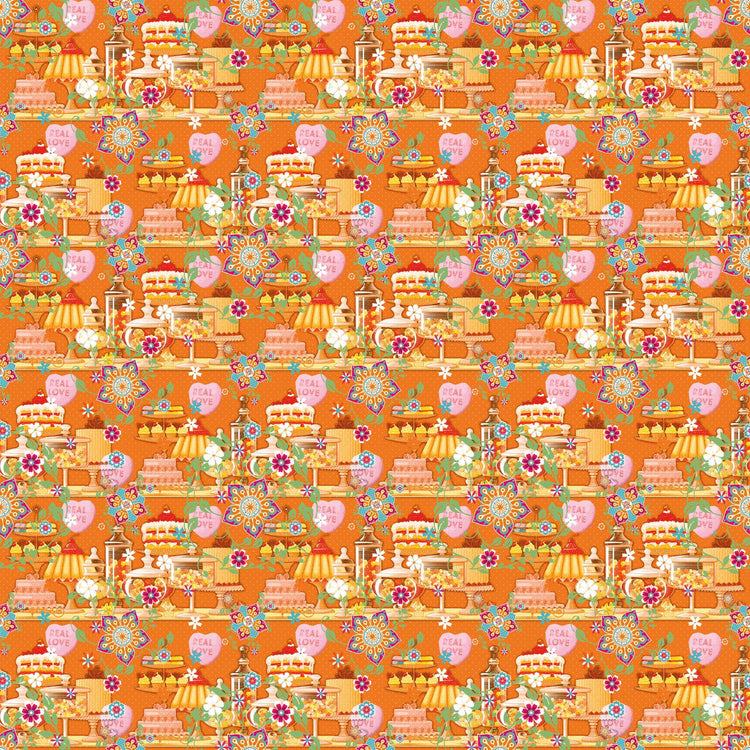 Vaessen creative • coco-ton katoen stof 45x50cm so cute oranje patisserie