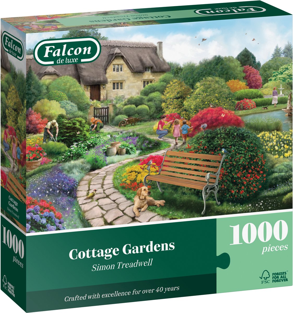 Falcon legpuzzel cottage gardens 1000 stukjes puzzel volwassenen.