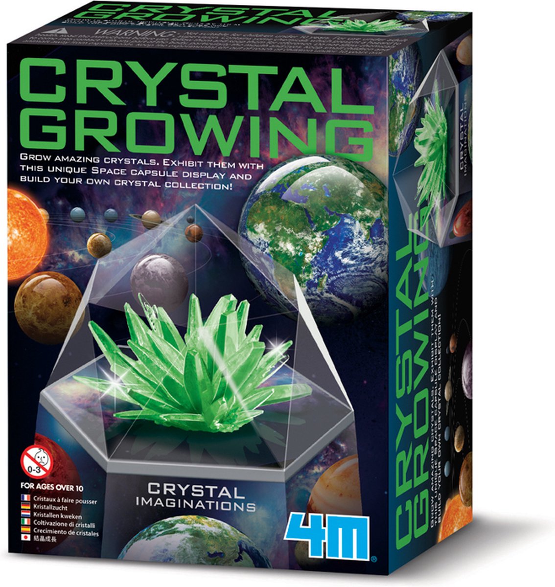 4m wetenschap en spel - groei kristallen - ruimte - crystal growing - groen - 10 jaar