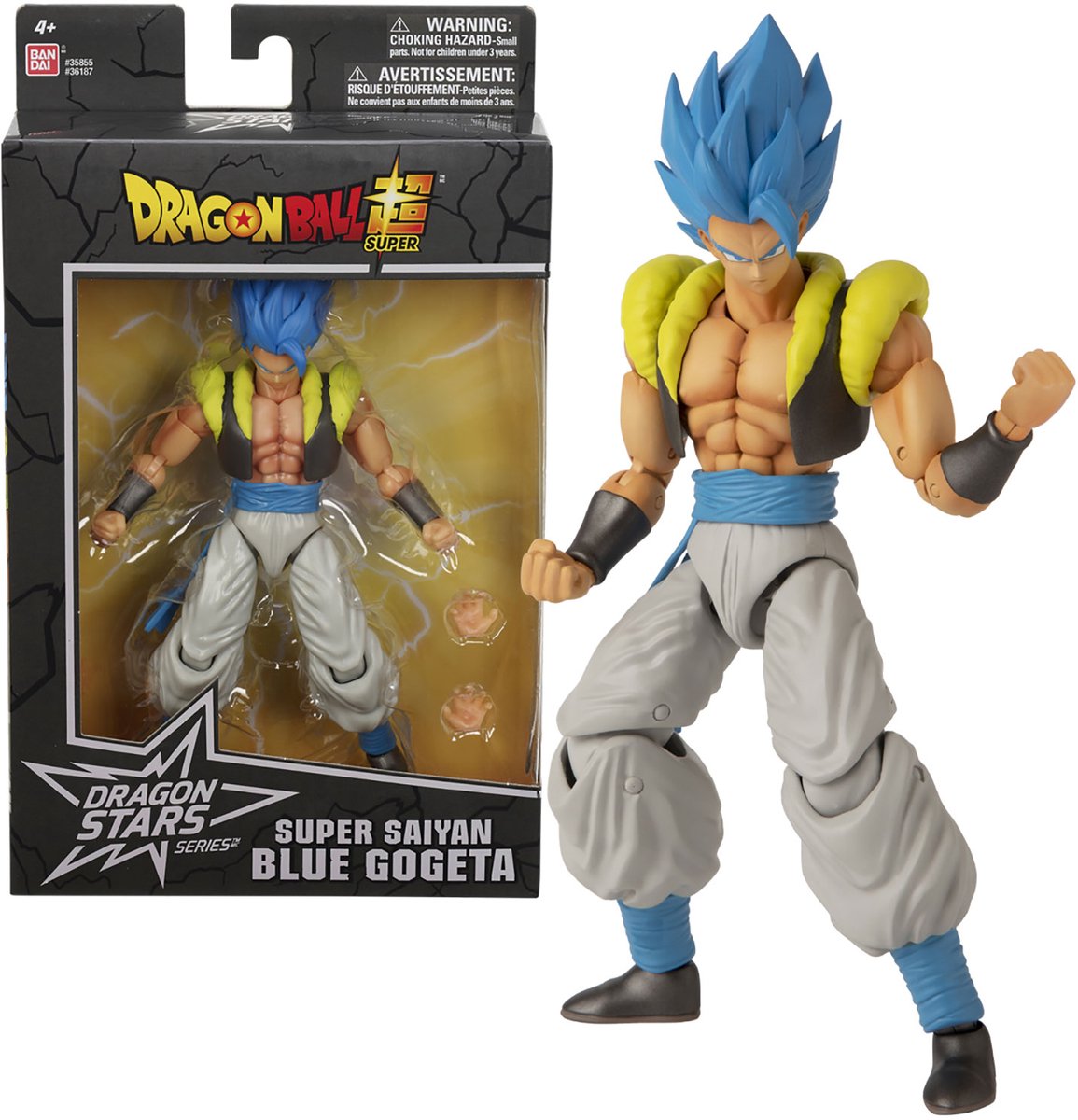 Bandai - dragon ball super - dragon stars figuur 17 cm - super saiyan blue gogeta - action action figure - officieel gelicentieerde dragon ball - toy kids 4+ - 36187
