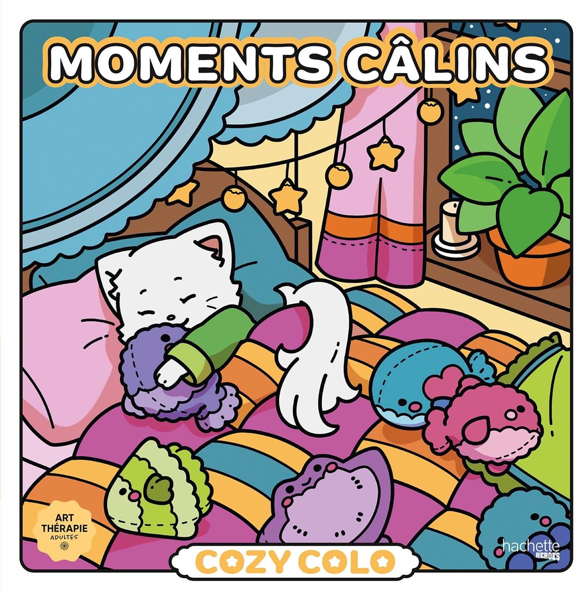 Hachette heroes atelier créatif autres licences cozy colo cozy colo - moments calins cuddly moments - hachette - kleurboek voor volwassenen en kinderen