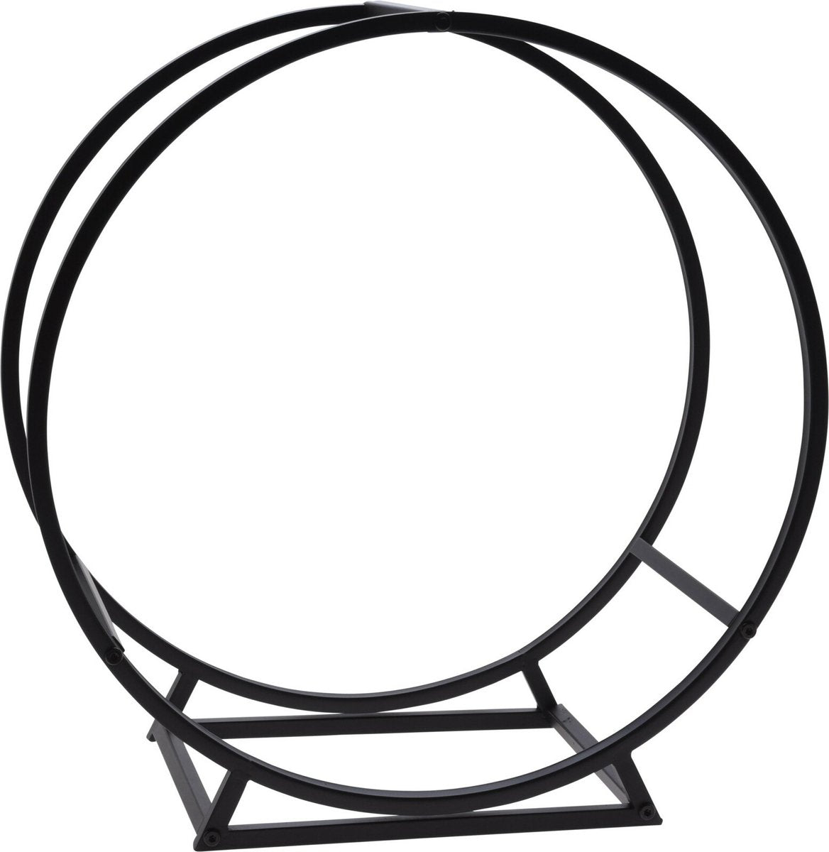 Pro garden brandhoutrek - metaal - zwart - 50 x 25 x 51 cm - openhaard accessoires