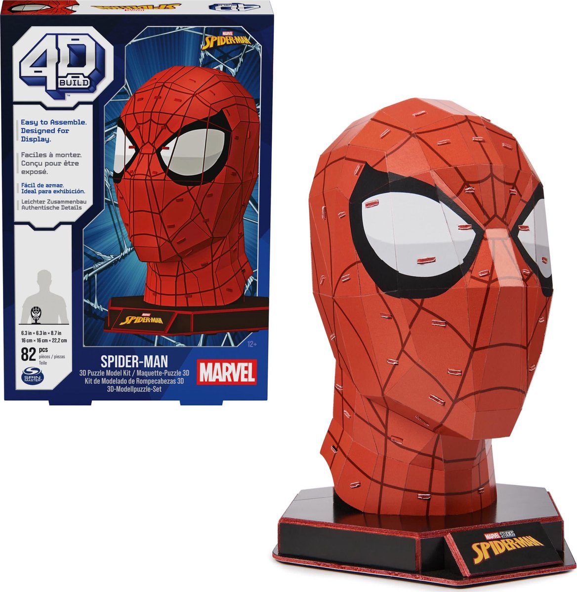 4d build marvel - spider-man - 3d puzzel - 82 stuks - kartonnen bouwpakket