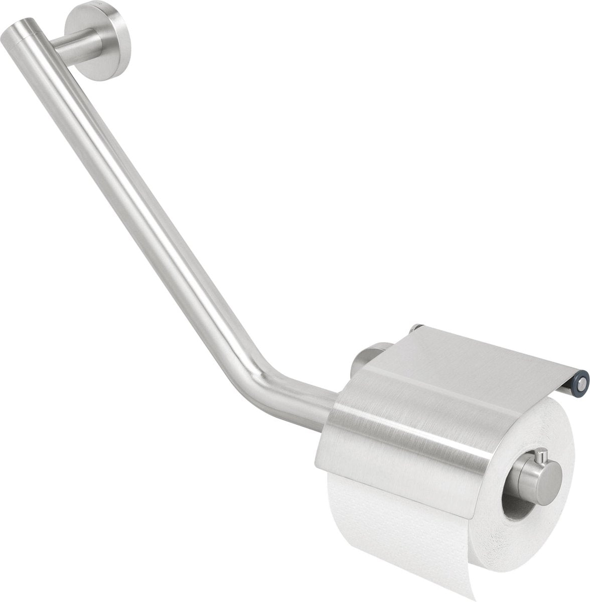 Tiger boston - comfort safety - handgreep - wandbeugel met wc rolhouder - links - rvs geborsteld