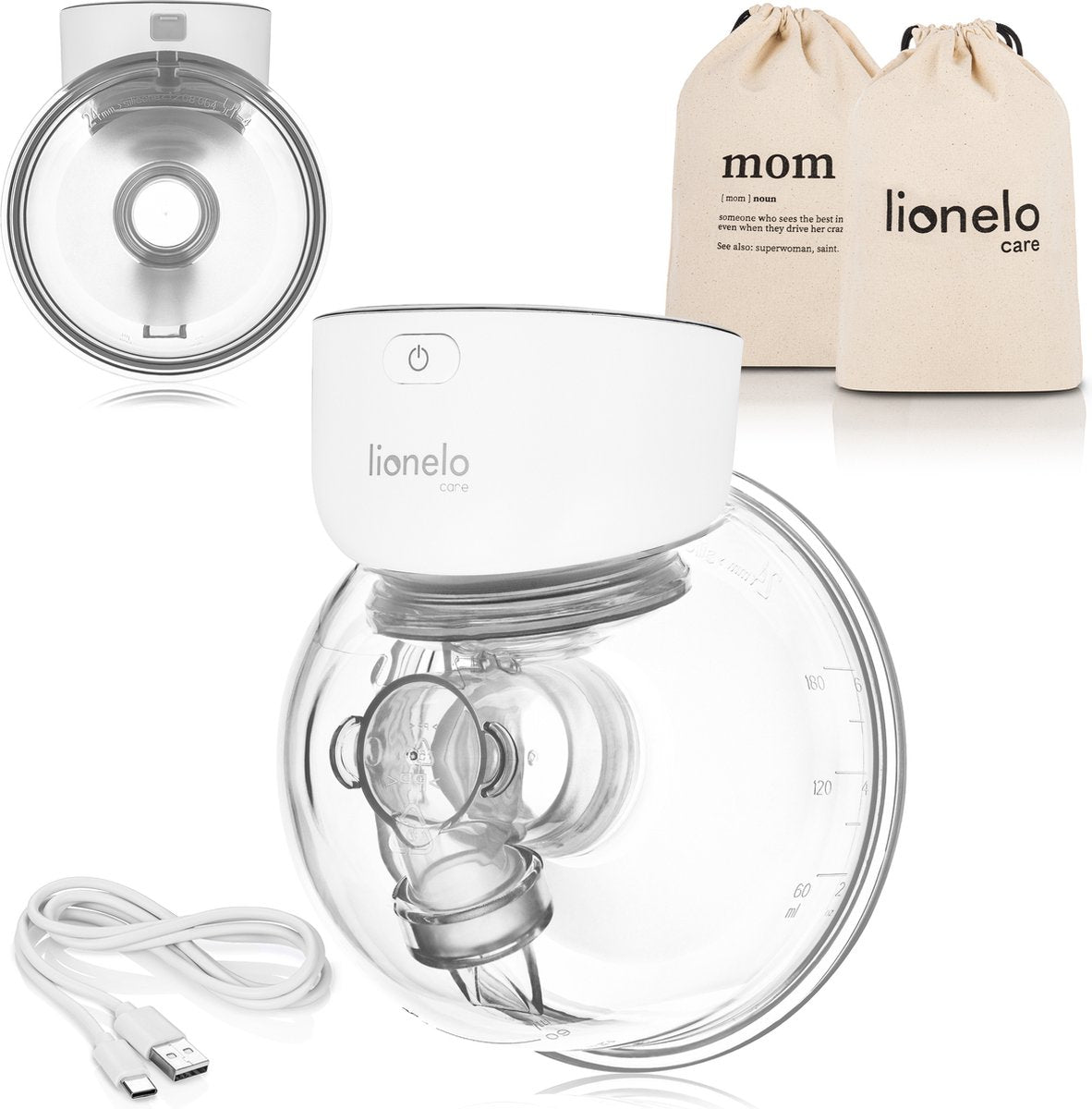Lionelo fidi free simple - borstkolf - elektrische moedermelkpomp - 180 ml - handsfree