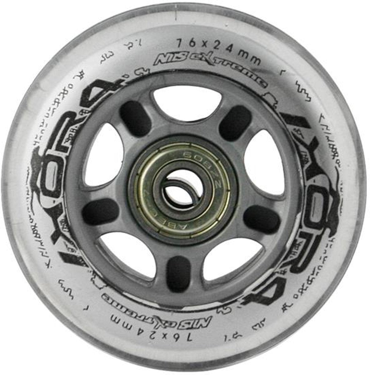 Nils extreme - pu wielen - 76x24 mm - transparant - inclusief abec-7 lagere