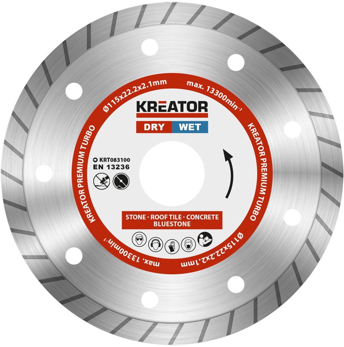Kreator krt083100 diamantschijven set – ø115mm – universeel