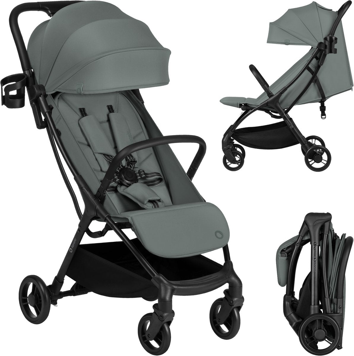 Lionelo agia buggy – lichtgewicht 7,3 kg – compacte inklapbaar – ligstand en grote zitting – wielen met vering – bekerhouder – kinderwagen vanaf 6 maanden tot 22 kg – plooibuggy - reisbuggy - wandelwagen - kinderbuggy