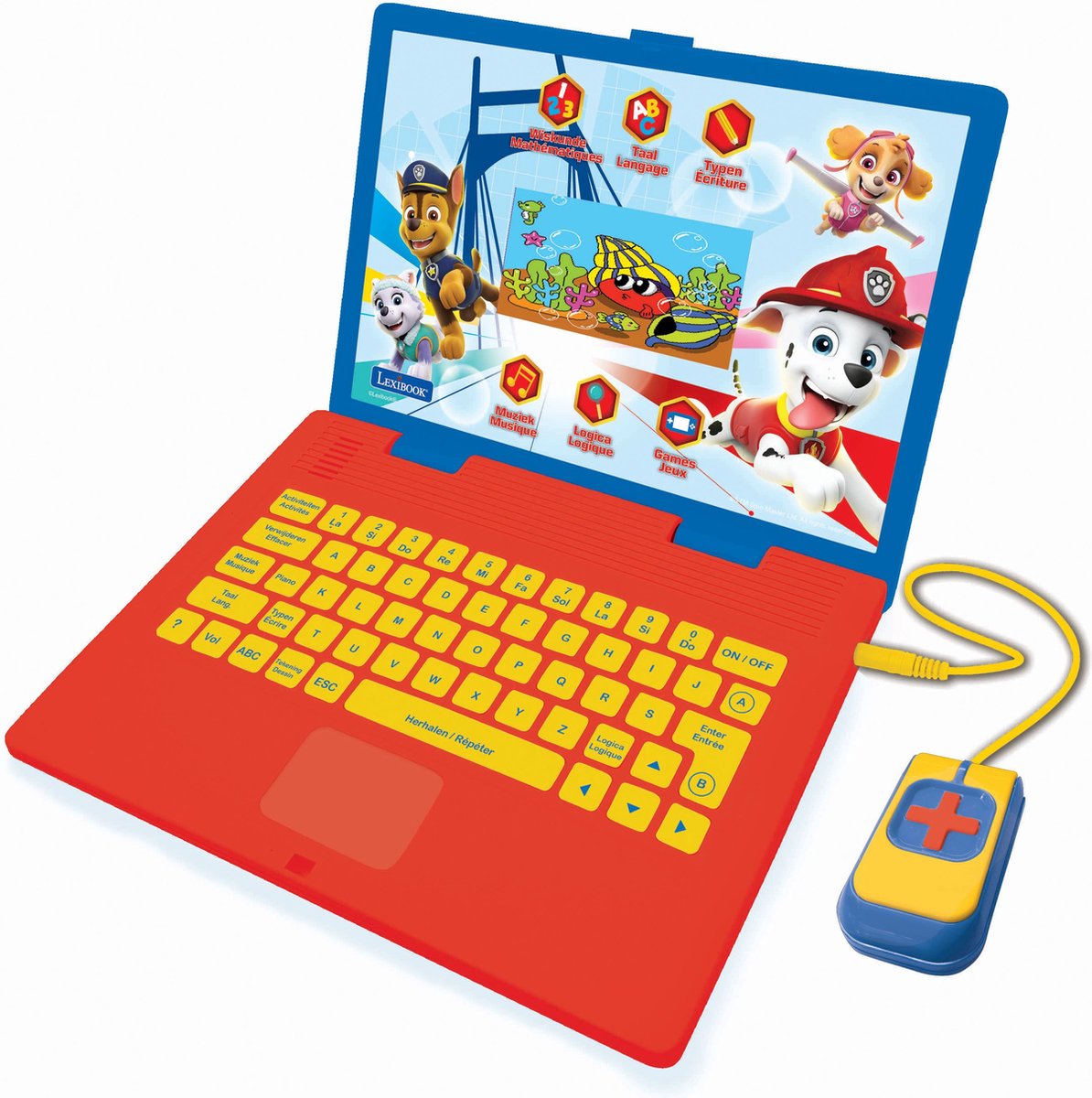 Lexibook paw patrol tweetalige educatieve laptop met 130 activiteiten en kleuren lcd-scherm in het frans en nederlands