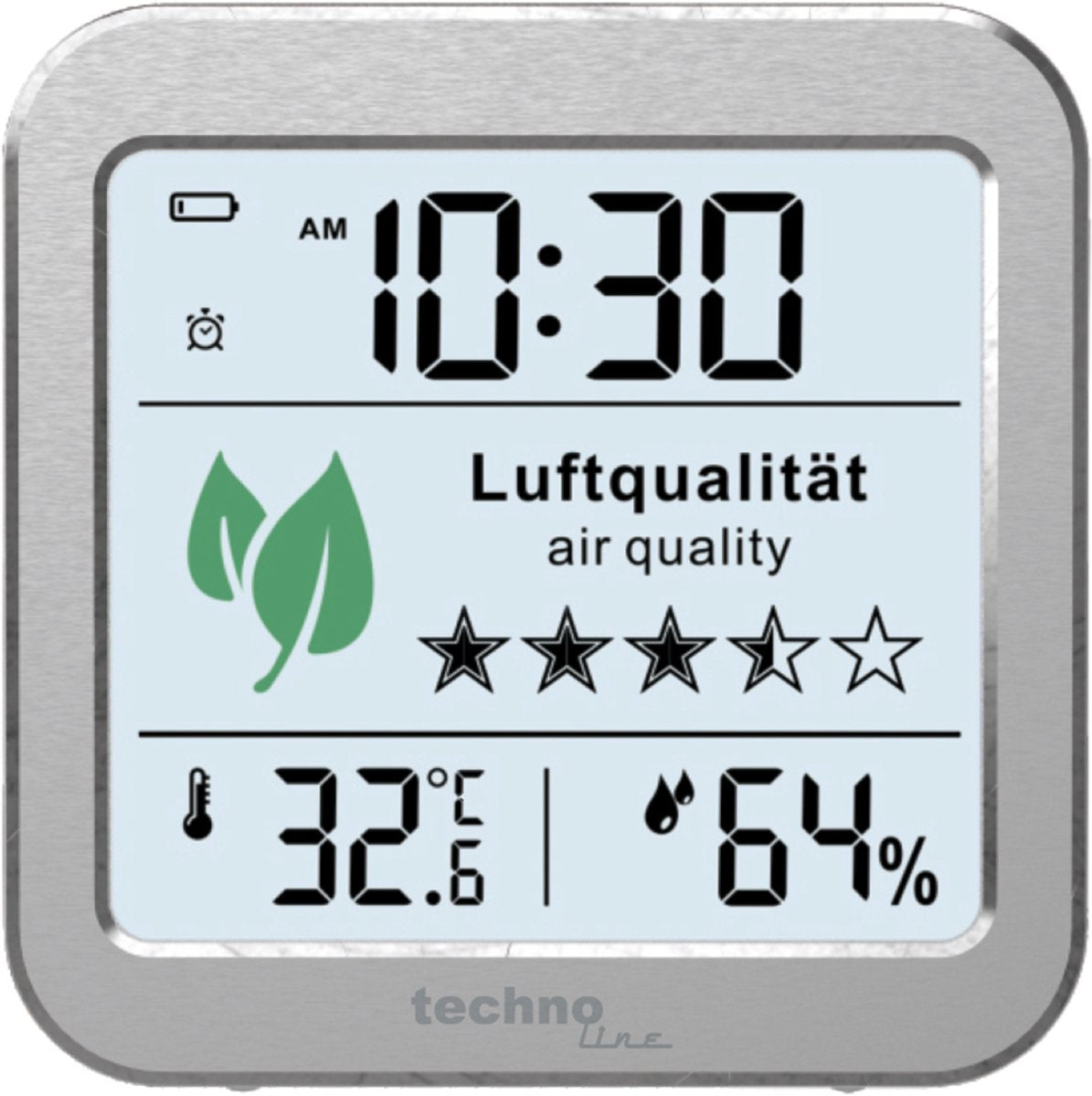 Technoline co2-meter - wl 1020 - 82x82x25mm - zilver - luchtkwaliteitsmeter - tl-wl1020
