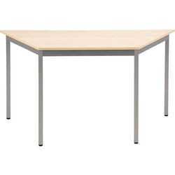 Vergadertafel sodematub beuken zilver trapeziumvormig