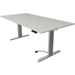 Zit-sta-bureau kerkmann 10233611 spaanplaat lichtgrijs, zilver