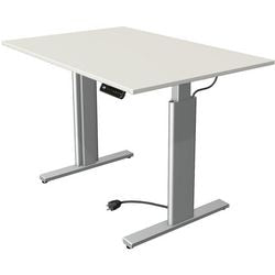 Zit-sta-bureau kerkmann 10231510 spaanplaat wit, zilver