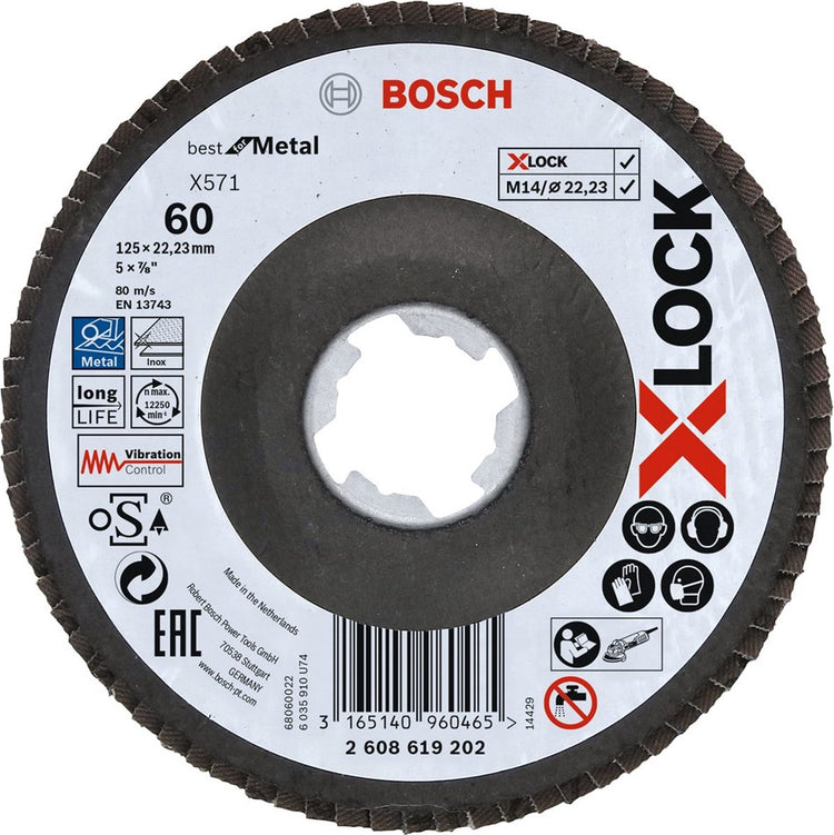 Bosch pro x571 x-lock lamellenschijf 125 mm k60 - 2608619202