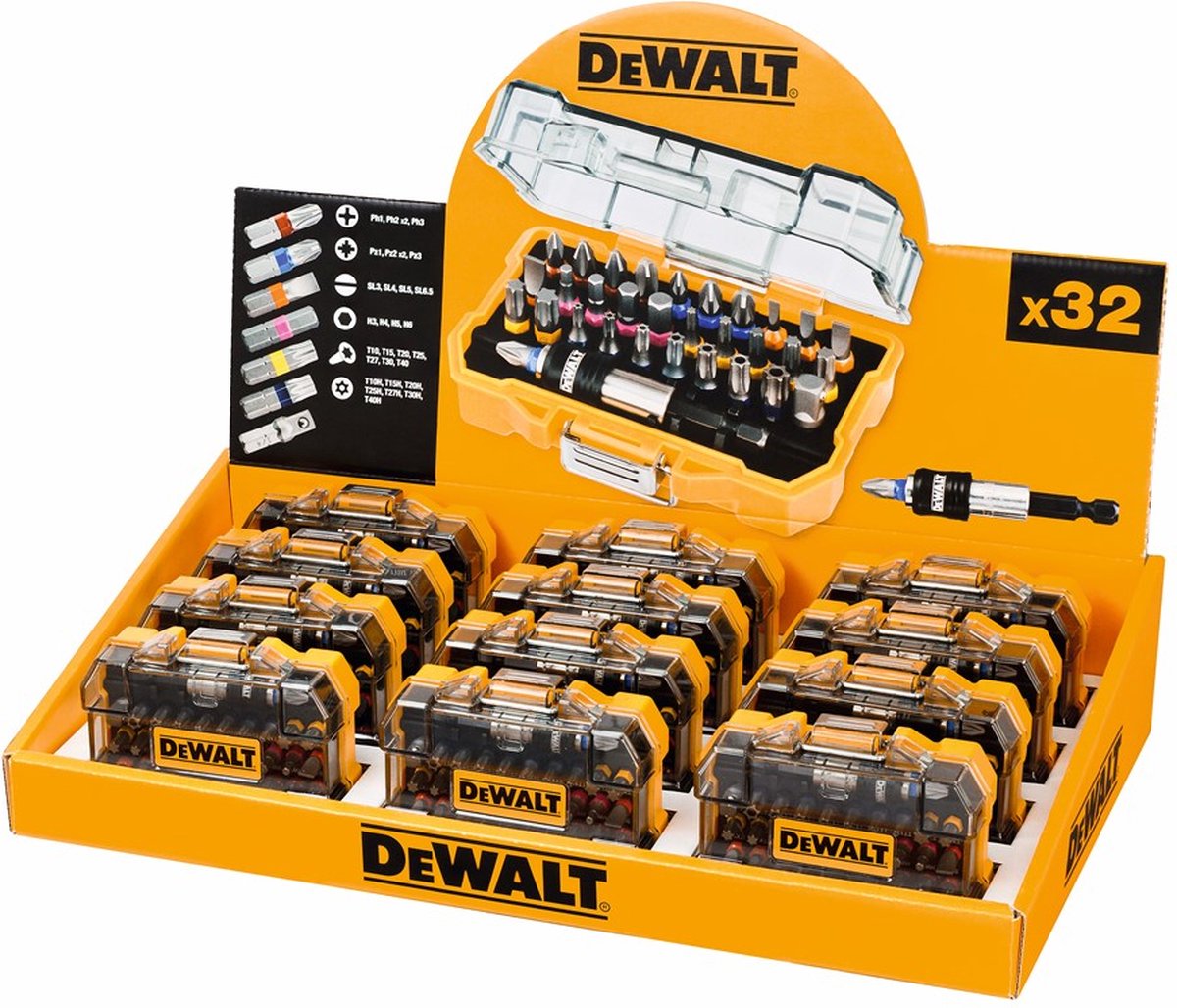 Dewalt dt7969m-qz - schroefbit set - 32 stuks - magnetische houder - merchandiser