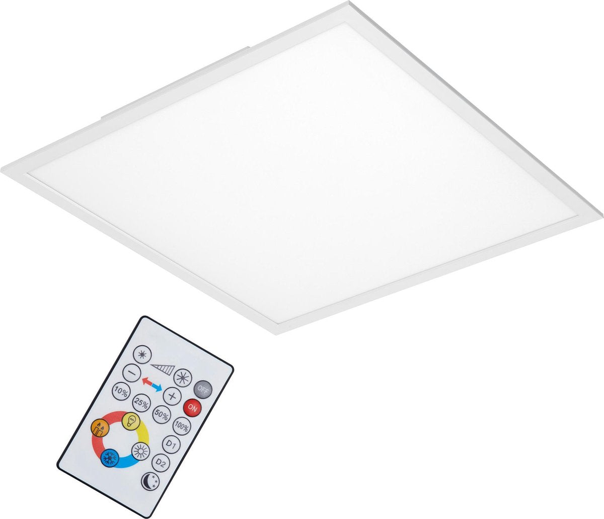 Briloner piatto - plafonnière - plafondlamp dimbaar - kleurregeling - afstandsbediening - led - 36w - 3800 lm - led-lamp - wit - 59 -5 cm