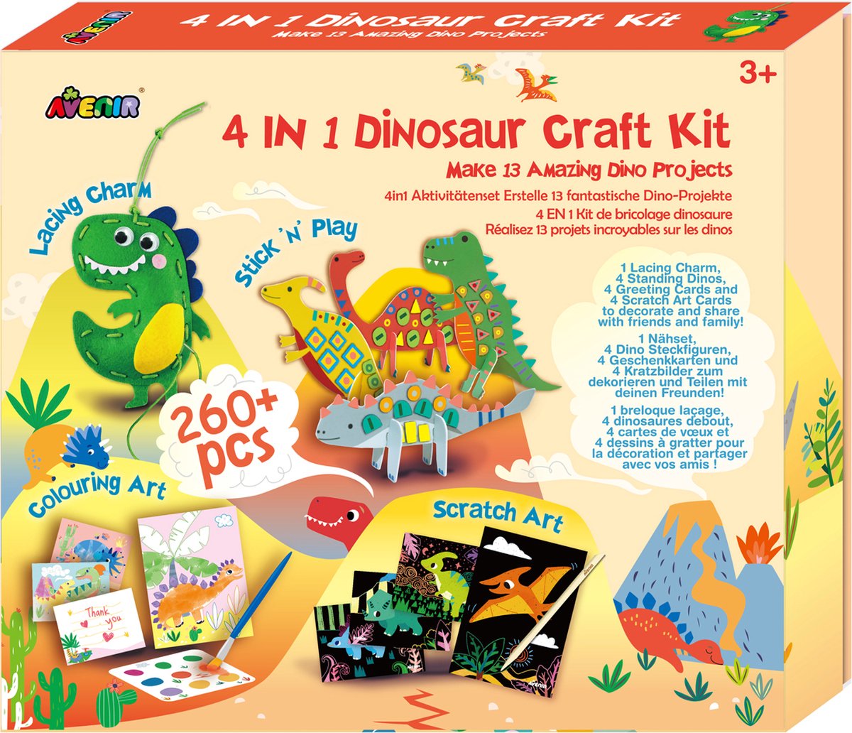 Avenir activity kit - dinosaurus set - 4 in 1 - 3 jaar