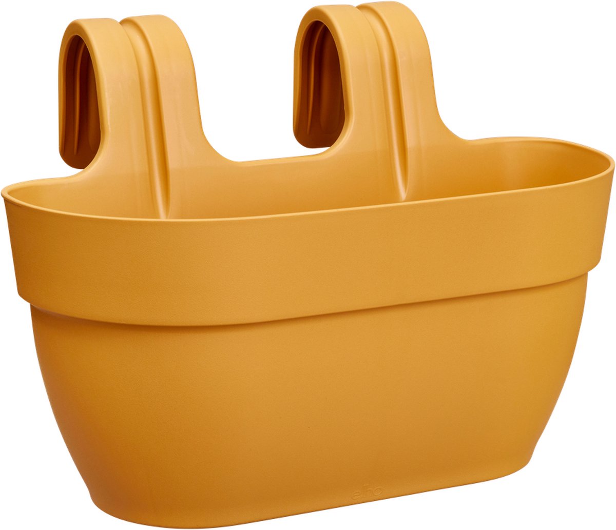 Elho vibia campana easy hanger m 36 - balkonbak met ophanghaken - 100% gerecycled plastic - ø 36.0 x h 26.5 cm - honinggeel