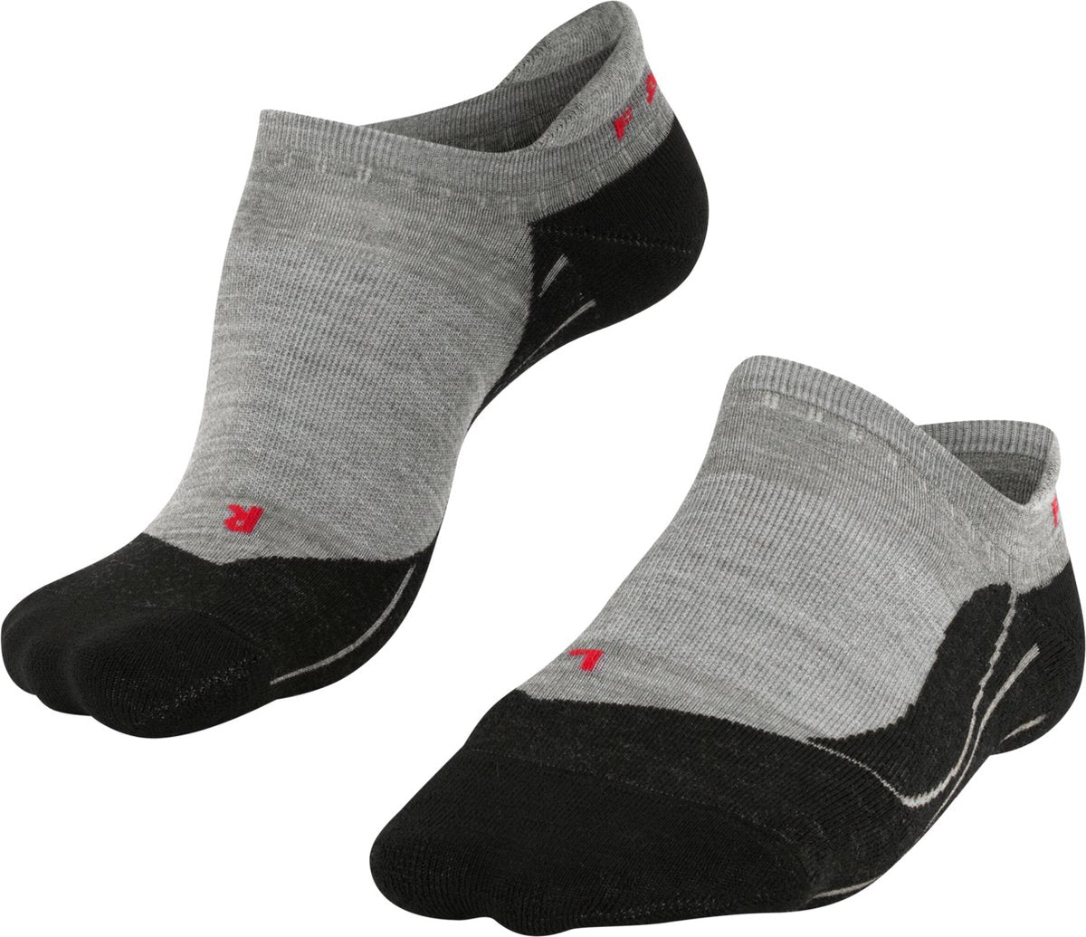 Falke tk5 invisible anti-blaar dun wol functioneel materiaal wandelsokken dames grijs - maat 37-38