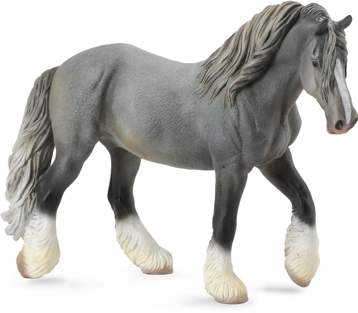 Collecta figurine - shire horse merrie grijs - (xl) - paarden - handgeschilderd - miniatuur