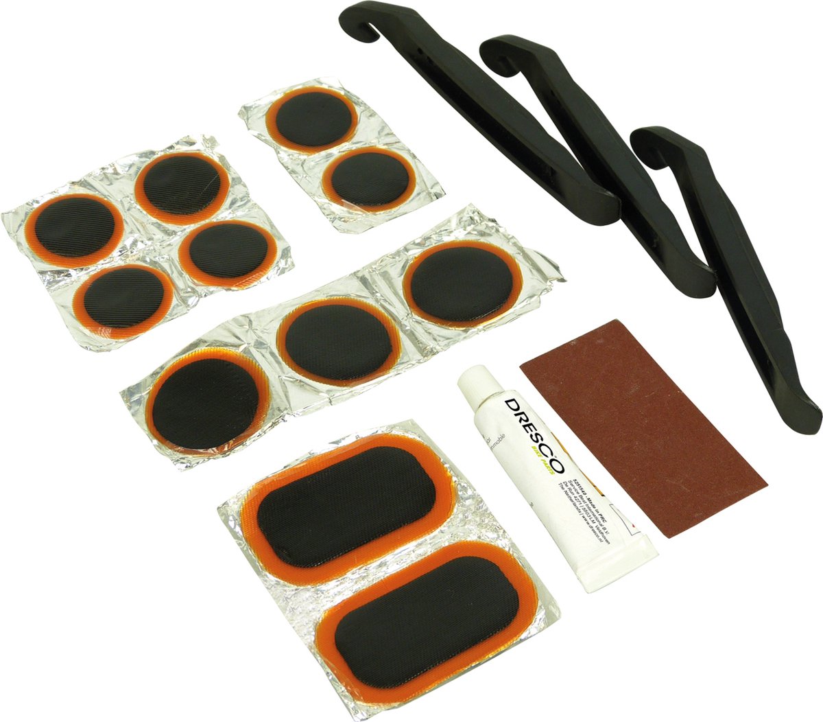 Dresco fietsbandenreparatieset - reparatieset fiets - 17-delig - wit