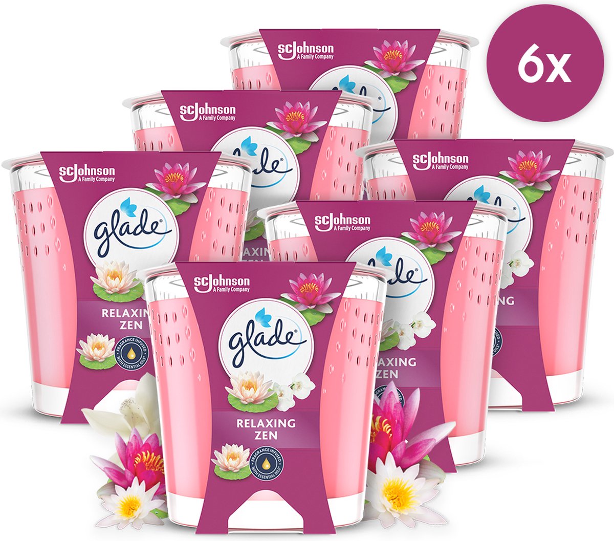 Glade geurkaars relaxing zen 100% raapzaadwax