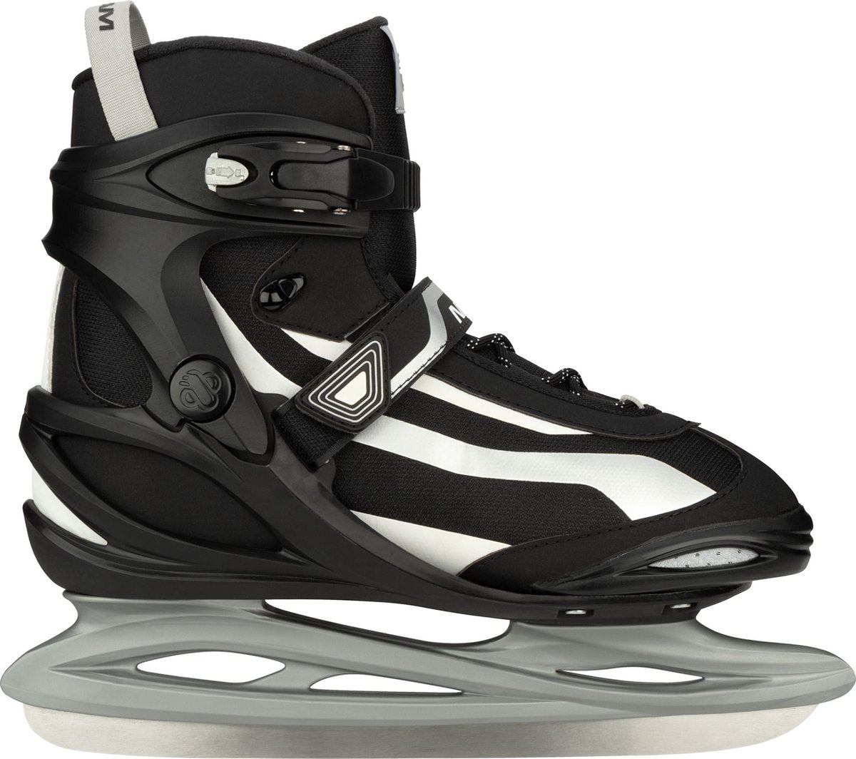Nijdam ijshockeyschaats - power play - semi-softboot - maat 42 - zwart