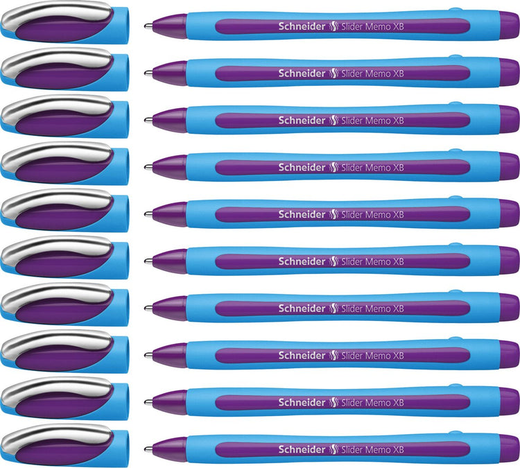 Schneider schrijfwaren schneider balpen - slider memo - xb - 1,4mm - violet - 10 stuks - s-150208-10