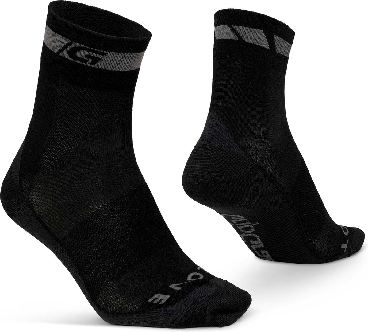 Gripgrab - merino regular cut fietssokken 1 paar wieler sokken - zwart - unisex - maat s (38-41)