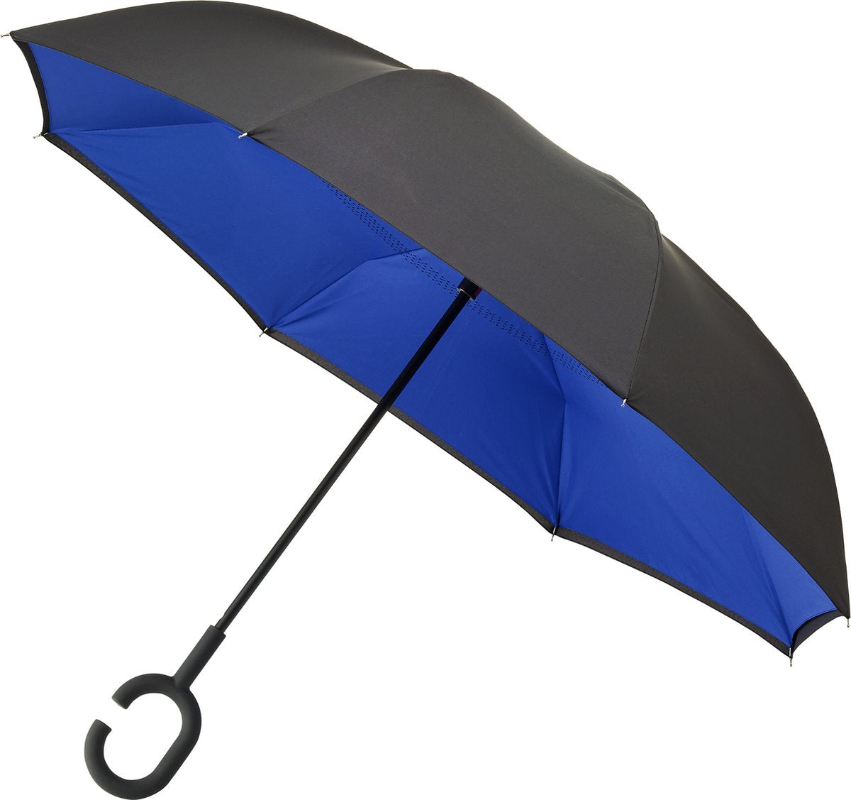 Impliva minimax - opvouwbare inside out paraplu - 㘠107 cm - zwart blauw